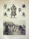 Original Old Antique Print Portrait George Leroux Chez Les Poilus French 1915