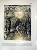 Original Old Antique Print Troops Trench Sier Dog Jonas French 1915 20th Century
