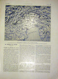 Original Old Antique Print Italy Austria French 1915 Map 20th Century