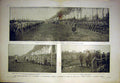 Original Old Antique Print Joffre French General Troops Review British 1915