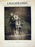 Original Old Antique Print General Foch Officers Battle Nord D'Arras French 1915