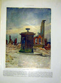 Original Old Antique Print Monument Maurupt Moudros Sketch French 1915 20th