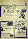 Original Old Antique Print Advert Phoscao Zenith Carburator Vial French 1915