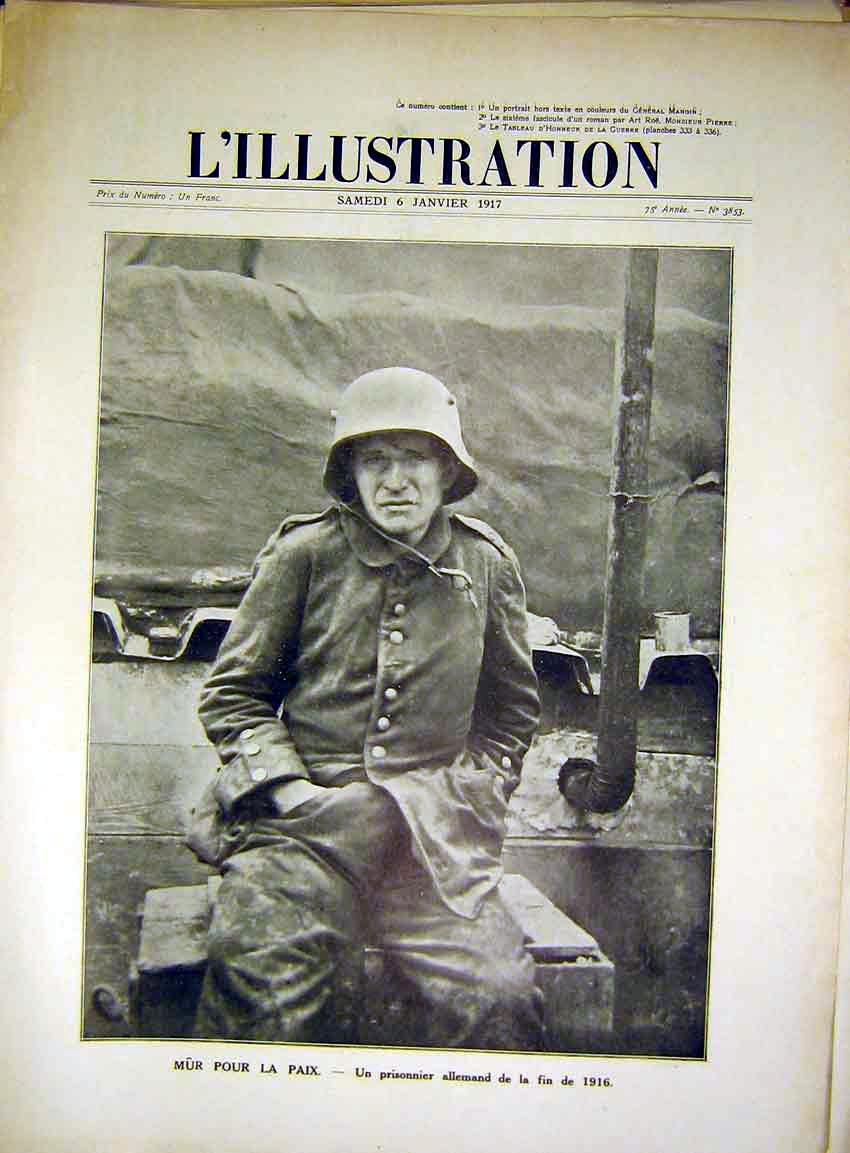 Original Old Vintage Print German Prisoner Sier War Photo French 1917 20th