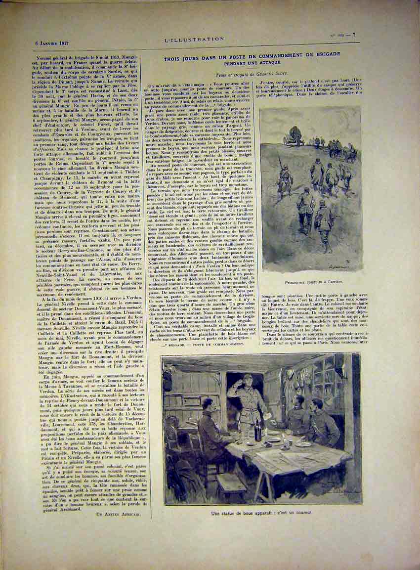 Original Old Antique Print Sketches Scott Prisoner Sier War Army French