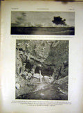 Original Old Vintage Print Dragon Cave Trench War Dames Military French 1917
