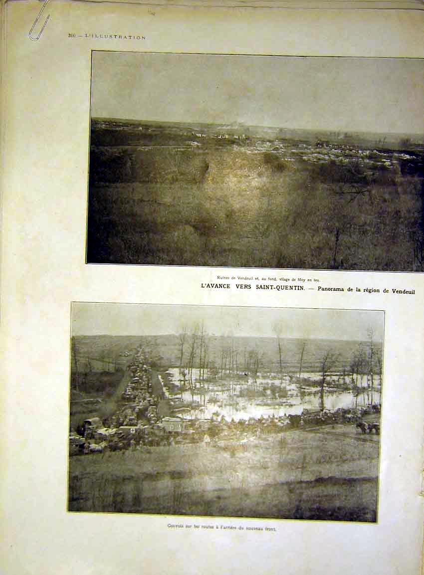 Original Old Vintage Print Miltary Somme Sier Troops War French 1917 20th