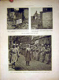 Original Old Vintage Print Sier Noyon Humbert German Ruins French 1917 20th