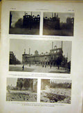 Original Old Vintage Print Reims Sier German Artillary War Ruins French 1917