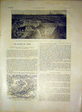 Original Old Vintage Print Map Presles-De-Boves L'Aisne French 1917 20th Century
