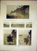 Original Old Antique Print Sontay Ship Boat Italian Military Japanese French