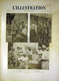 Original Old Vintage Print General Petain Sier War Barracks French 1917 20th