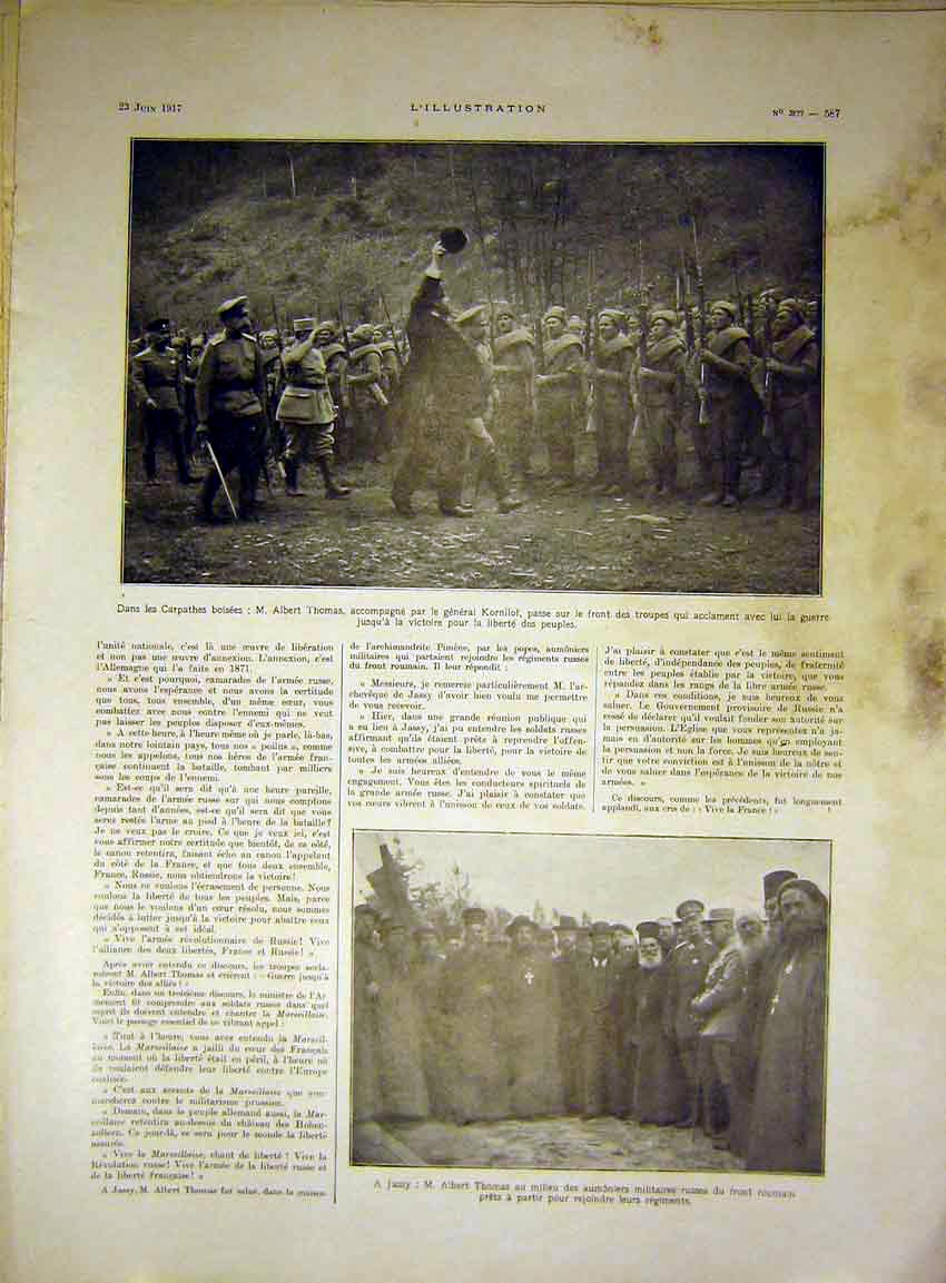 Original Old Vintage Print Thomas KornilTroops Sier Military French 1917 20th