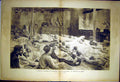 Original Old Vintage Print Hospital Military Sier Concert Sketch Simont 1917