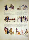 Original Old Vintage Print Sketch Marionnettes People Military French 1917 20th