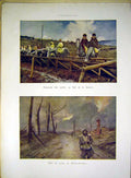 Original Old Vintage Print Somme Vermandovillers Frise Clery French 1917 20th