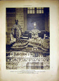 Original Old Vintage Print Etheopia King Refugee Child War Famin French 1917