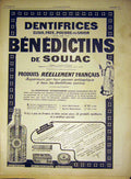 Original Old Vintage Print Advert Benedictins Elixir Medical French 1917 20th