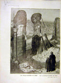Old Vintage Print Ruins Church Pillars Jonas Ww1 War Phantom Village 1919