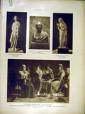 Original Old Vintage Print Sculpture Angel Neroni Virgin Louvre War Lacaze 1919
