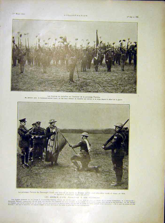 Original Old Vintage Print Princess Patricia Regiment Gault Connaught Ww1 1919