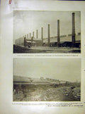 Old Vintage Print Douai Auby Ww1 War Lesquin-Lez-Lille French German 1919