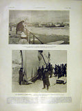 Original Old Vintage Print French Archangel Gueydon Ship Sbornaya 1919 20th