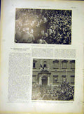 Original Old Vintage Print Orlando Rome Quirianl Italy Manifestations 1919 20th