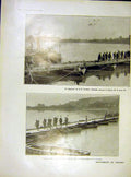 Original Old Vintage Print Troops Ww1 War Clairons Regiment Bridge 1919