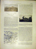 Original Old Vintage Print Ukrain Pologne Leopol Map Artillery French 1919 20th
