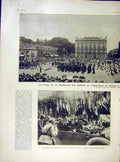 Original Old Vintage Print Gymnastic Federation France Gymnaste Flag 1919 20th