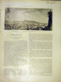 Original Old Vintage Print Verailles Marbre Plan Palace Paris France 1919 20th