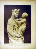 Original Old Vintage Print Sculpture Virgin Trocadero Religious Christian 1919