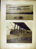 Old Vintage Print Bi-Plane Farman Peace Aeroplane Chirurgie Carrel 1919 20th