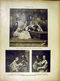 Old Vintage Print Paintings Fine Art Watteau Lorrain Chardin Pesne 1919 20th