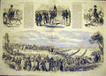 Old Antique Print Cavalry Infantry Artillery Military Review Orient 1854 19th