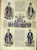Original Old Antique Print Birman Emperor Orgoni Elephant Rangoun 1854 19th