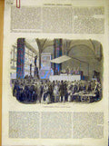 Original Old Antique Print Tombola Prize Florence Italy Massez Paris 1854 19th