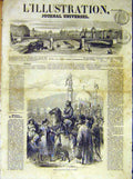 Original Old Antique Print Said-Facha Cairo Egypt Africa French 1854 Victorian
