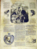 Old Antique Print Fashion Ladies Hat Brun France French 1854 Shakespeare 19th