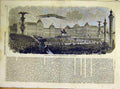 Original Old Antique Print Concorde Bridge Louvre Building Paris French 1854