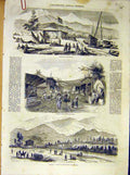Original Old Antique Print Hospital Tchourouk-Sou Usurghet French 1854 19th