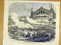 Original Old Antique Print Theatre Hippodrome Seige Silistrie French 1854 19th