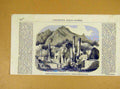 Original Old Antique Print Fire Village Saint-Laurent-Du-Pont Isere 1854 19th
