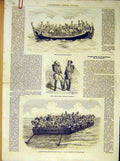 Original Old Antique Print Mahonne Imperial Guard Ferry Artillery Turkish 1854