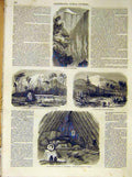 Original Old Antique Print Popocatepelt Ranch Crater Mexico French 1854 19th