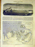 Original Old Antique Print Constantin Quarantaine Sebastopol Map Dulong 1854