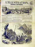 Original Old Antique Print Convoy Wine Spain France French 1854 19th