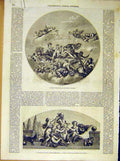 Original Old Antique Print Apollon Versailles Fine Art Mignard Science 1854