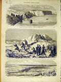 Original Old Antique Print Monastery Sebastopol Kamiesh 1854 Ambulance 19th